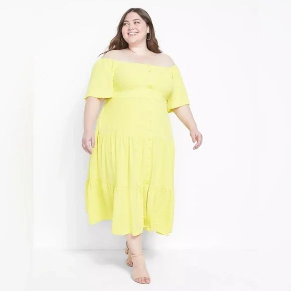 lane bryant off the shoulder dress New Lane Bryant Blue Dress Off Shoulder Fit & Flare Sweetheart Neck 24 3X NWT